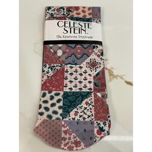 Vintage Celeste Stein Knee Socks Women One Size Patchwork Semi-Sheer Stretch New
